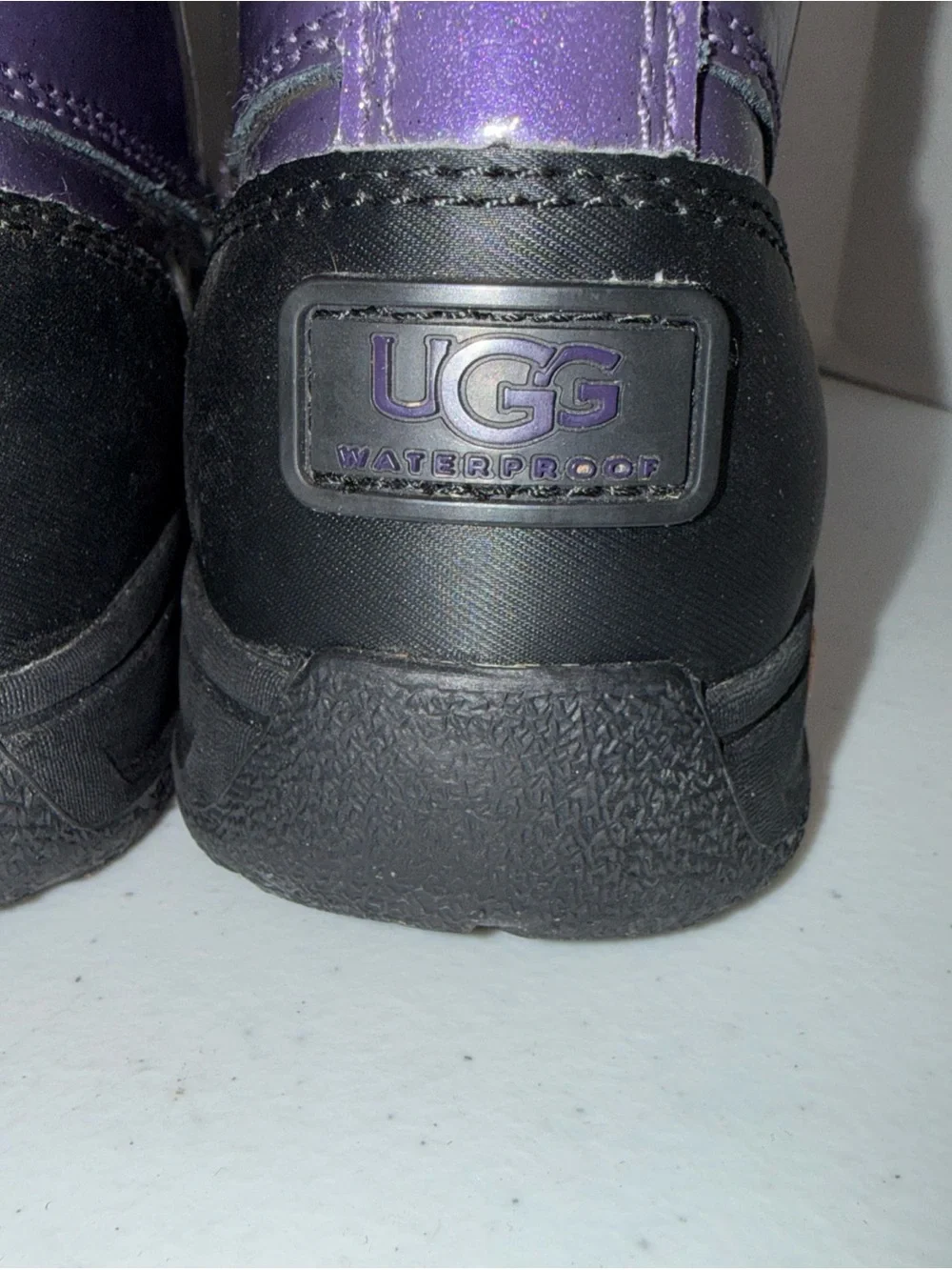 UGG Purple and Pink Kids Lace-Up Faux-Fur Winter Boots size 1